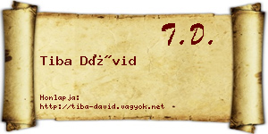Tiba Dávid névjegykártya